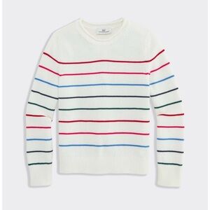 Vineyard Vines Girls Sweater - White with Multicolor Stripes